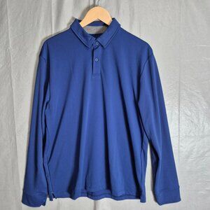 Twillory Polo Shirt Mens XL Royal Blue Solid Performance Athleisure Long - 0532
